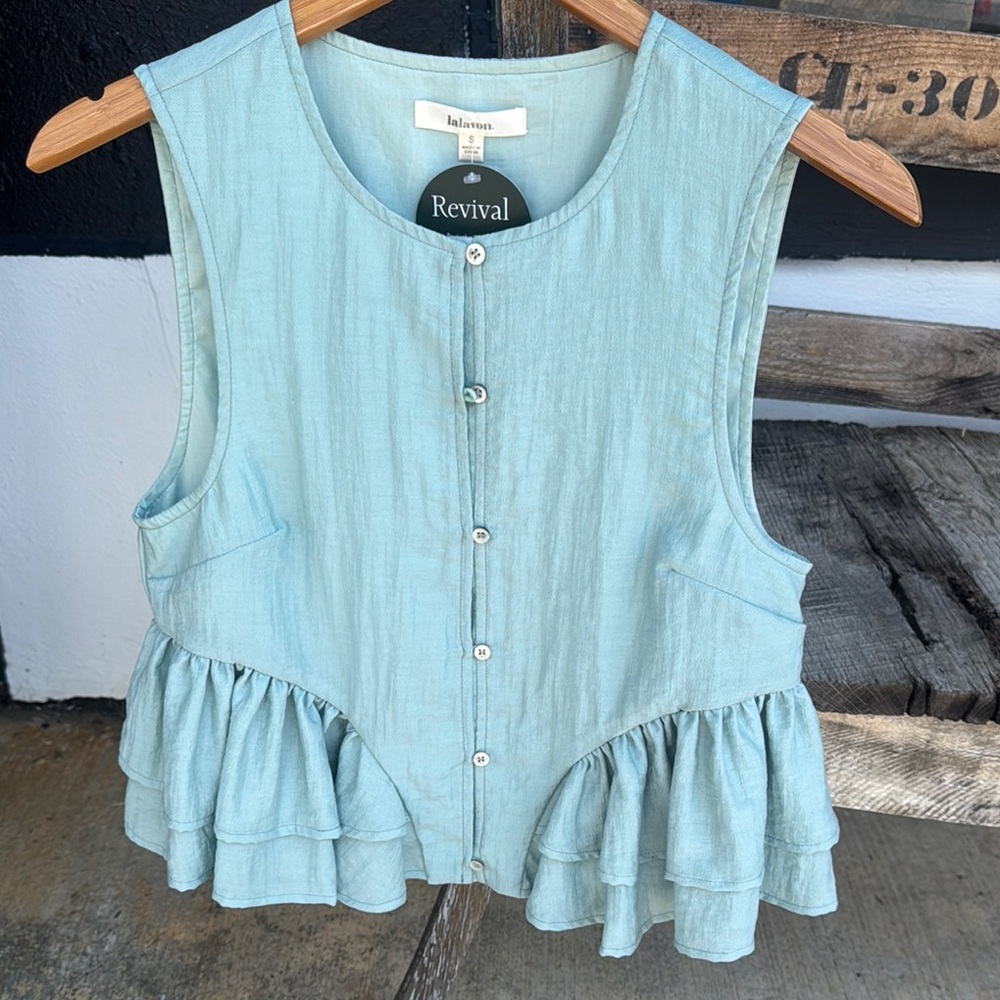 Women's mint Blue Sleeveless Top new with tag